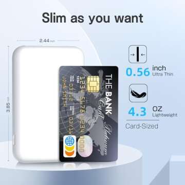 HAIARA for MagSafe Portable Charger, 5000mAh Wireless Magnetic Power Bank with USB C & A Charging, Slim Phone Battery Pack for iPhone 15/15 Pro/15 Pro Max, iPhone 14/13/12 Series - (White)