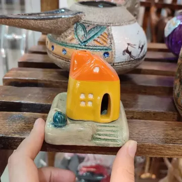 جاعودی کلبه سرامیکی حیاط‌دار-مدل رومیزی-قهوه‌ای-خانه-بدون‌ریختگی-طبیعت