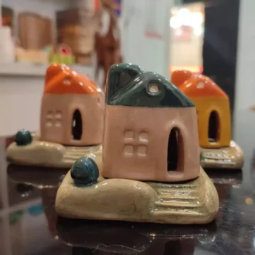 جاعودی کلبه سرامیکی حیاط‌دار-مدل رومیزی-قهوه‌ای-خانه-بدون‌ریختگی-طبیعت