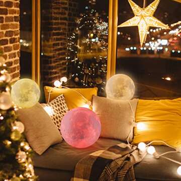 LOGROTATE Moon Lamp, 3D Printing LED 16 Colors Moon Light, Decorative Lights Night Light with Remote...