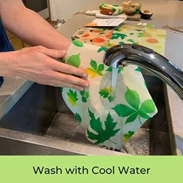 EEKOBLUE Beeswax Food Wraps (4-pack + tie closures) Each organic beeswax wrap with jojoba oil is a sustainable reusable food wrap that is an alternative to plastic. 3 Sizes (S,M,L)