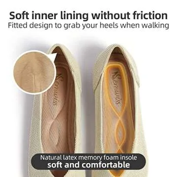 Semwiss Women's Ballet Flats Comfortable Casual Dressy Shoes,Work Flats Office Shoes Pointed Toe Leopard Flats Beige Size 9