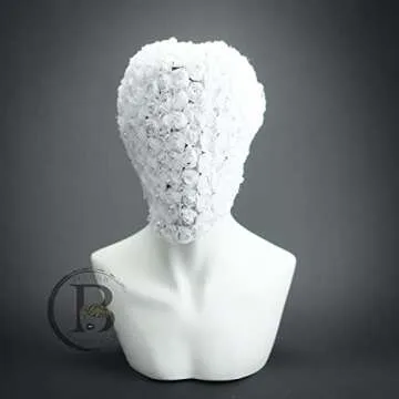 Haute Fashion Masquerade Masks Floral Studded Full Face Mask Cover Halloween Wedding Masquerade Mask...