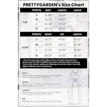 PRETTYGARDEN Women's Summer 2 Piece Beach Outfit Casual Sleeveless Cropped Tank Top High Waisted Maxi Skirt Set (Pink,Small)