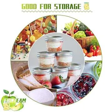 FRUITEAM 4 oz 12 PACK Mini Mason Jars with Lids and Bands, Quilted Crystal Jars Ideal for Spice, Honey, Jam, Body Butters, Jelly, Wedding Favors, DIY Candles Decor