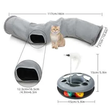 HIPYPLAS Cat Tunnels for Indoor Cats, Collapsible S-Shape Peekaboo Cat Play Tube Toy Cat Cave, 10.5"...