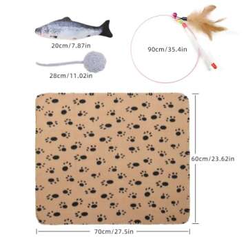 HIPYPLAS Cat Tunnels for Indoor Cats, Collapsible S-Shape Peekaboo Cat Play Tube Toy Cat Cave, 10.5" Diameter Large Cat Tunnel, Roller Track Kitten Toy, Plush Pet Toy with Catnip, Tease Stick for Cat