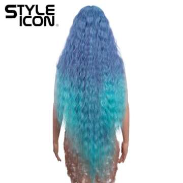 Style Icon 41" Lace Front Wigs Long Wavy Synthetic Wigs with Baby Hair Half Hand Tied 130% Density Wigs (41", T-BPP5)