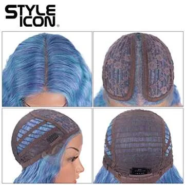 Style Icon 41" Lace Front Wigs Long Wavy Synthetic Wigs with Baby Hair Half Hand Tied 130% Density Wigs (41", T-BPP5)
