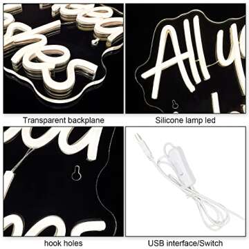 WLHOPE All you need is Lashes Neon Sign, Warm White Led Neon Signs for Wall Decor, USB Lash Neon Signs Letter Neon Lights for Bedroom Bar Party Girls Room Nail Room Salon, Lash Room Decoration