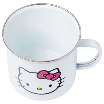 Silver Buffalo Sanrio Hello Kitty Enamel Camper Coffee Mug, 21 Ounces