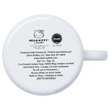 Silver Buffalo Sanrio Hello Kitty Enamel Camper Coffee Mug, 21 Ounces