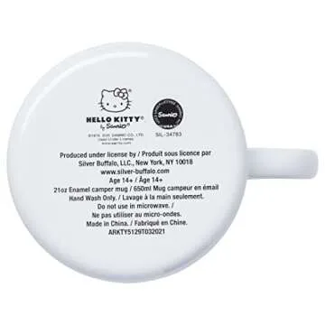 Silver Buffalo Sanrio Hello Kitty Enamel Camper Coffee Mug, 21 Ounces