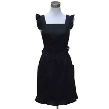 Hyzrz Lovely Retro Lady's Aprons for Women Girls Cake Kitchen Fashion Cooking Apron Chic with Pocket...