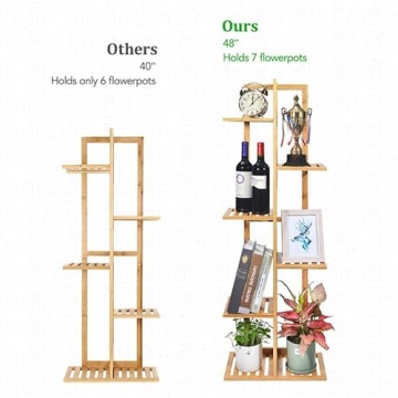 Eco-Friendly 6-Tier Bamboo Plant Stand for Indoor & Outdoor Use