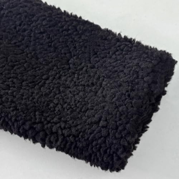 AIWUFLY Women's Fleece Jacket Long Sleeve Zipper Quilted Coat Color Block Patchwork Sherpa Outerwear with Pockets Black Medium