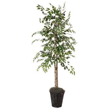 Vickerman 6-Feet Artificial Variegated Ficus Economy Tree in Decorative Container