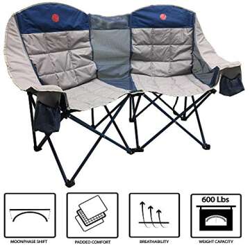OmniCore MoonPhase LoveSeat Heavy Duty Folding Chair