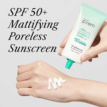 MAKEPREM No Sebum Sun Cream UV Defense SPF 50+ PA++++ Reef-safe, Ocean Friendly Sunscreen Sunblock -...