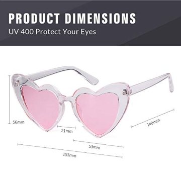 GIFIORE Heart Shaped Retro Cat Eye Sunglasses - Chic Style