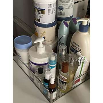 Elegant Silver Mirror Tray for Jewelry and Makeup Storage