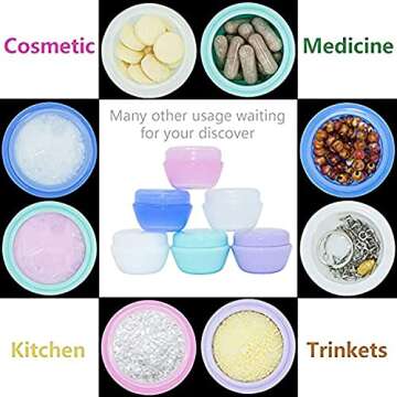 VEAIDE Travel Accessories Toiletry Containers, 1 oz Plastic Little Jars for Creams, Compact Travel S...