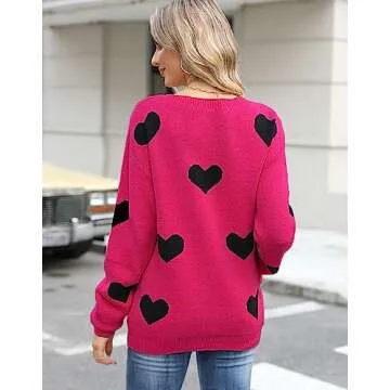Cogild Cute Fall Sweaters for Women Trendy Casual Long Sleeve Crew Neck Knit Pullover Sweater