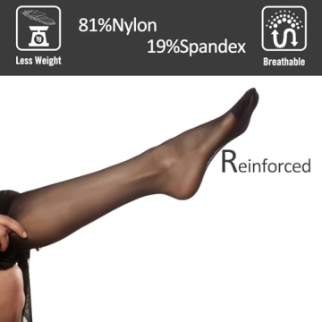 PIOGOWE 20D Sheer Black Tights for Women-Soft Stockings with Control Top Pantyhose(Black/S)