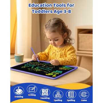 KOKODI LCD Writing Tablet for Kids 16 Inch Colorful Doodle Board, Electronic Drawing Tablet Drawing Pad for Kids, Educational and Learning Kids Toys Gifts for 3 4 5 6 7 8 Year Old Boys and Girls