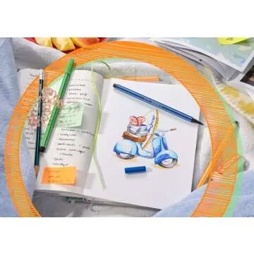 STABILO Premium Fiber-Tip Pen Pen 68 - Pack of 30 - Assorted Colors including 6 Neon Colors, Coloring Felt Tip Marker, Fine Point, 1mm Medium Tip