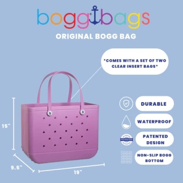 BOGG BAG Original Extra Large Tote Bag for Beach, Pool, Boat. Lightweight Waterproof Washable Durable All Purpose Tote Bag