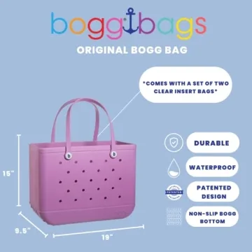 BOGG BAG Original Extra Large Tote Bag for Beach, Pool, Boat. Lightweight Waterproof Washable Durable All Purpose Tote Bag