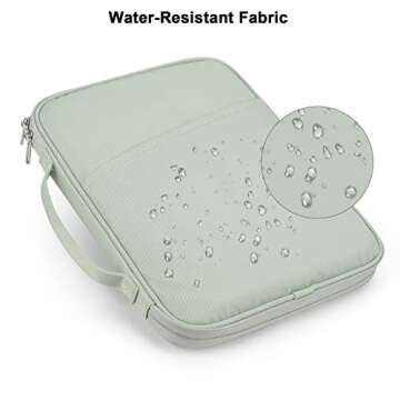 9-11 Inch Tablet Carrying Case, Padded Travel Sleeve Bag for iPad Pro 11-in (M4), iPad 10.9 (10th Gen), iPad Air 11-in (M2), Galaxy Tab S9/S8 (Mint Green-11)