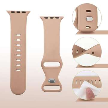 Tighesen Sport Bands Compatible with Apple Watch Band Ultra 2/Ultra SE Series 10/9/8/7/6/5/4/3/2/1 38mm 40mm 41mm 42mm 44mm 45mm 46mm 49mm S/M M/L for Women/Men Silicone iWatch Band