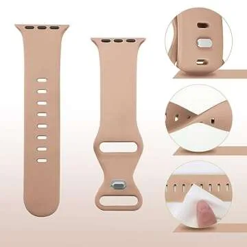 Tighesen Sport Bands Compatible with Apple Watch Band Ultra 2/Ultra SE Series 10/9/8/7/6/5/4/3/2/1 38mm 40mm 41mm 42mm 44mm 45mm 46mm 49mm S/M M/L for Women/Men Silicone iWatch Band