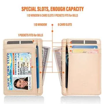 Slim RFID Blocking Leather Wallet for Women - GH Gold Horse