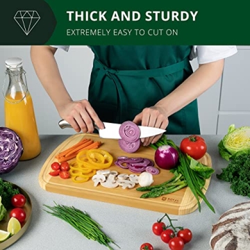 Extra Large Bamboo Cutting Board 18" x 12" for Kitchen Use