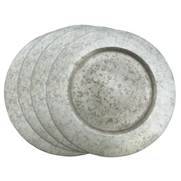 Galvanized Metal Charger Plates for Dining Decor