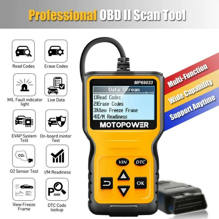 MOTOPOWER MP69033 OBD2 Car Code Reader - Engine Diagnostic