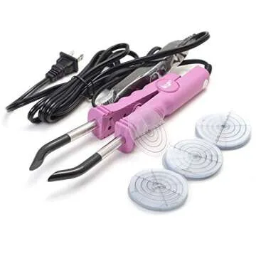NOEYUN Fusion Hair Iron Human Hair Extensions Tools Kit 1Pcs Hair Connector With 50Pcs Hair Spacer T...
