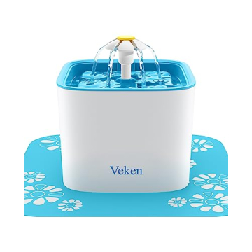 Veken Pet Fountain, 84oz/2.5L Automatic Cat Water Fountain Dog Water Dispenser with 3 Replacement Fi...