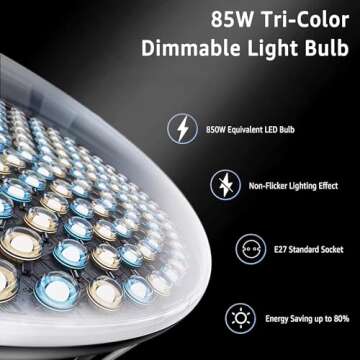 NiceVeedi Bi-Color Softbox Lighting Kit 85W LED Bulbs