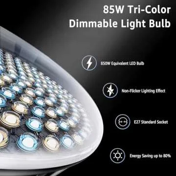 NiceVeedi Bi-Color Softbox Lighting Kit 85W LED Bulbs