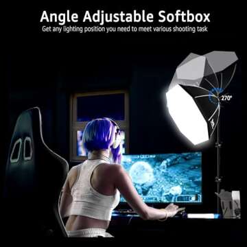 NiceVeedi Bi-Color Softbox Lighting Kit 85W LED Bulbs