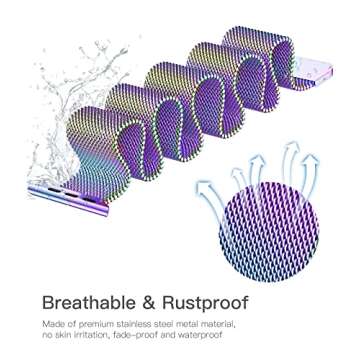 Rabini Metal Magnetic Band Compatible with Apple Watch 38mm 40mm 41mm 42mm 46mm 44mm 45mm 49mm, Rain...