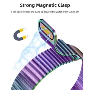 Rabini Metal Magnetic Band Compatible with Apple Watch 38mm 40mm 41mm 42mm 46mm 44mm 45mm 49mm, Rainbow Stainless Steel Mesh Bands for iWatch SE Ultra Series 10 9 8 7 6 5 4 3 2 1 Women Men, Multicolor