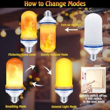 CPPSLEE LED Flame Light Bulbs - 4 Modes Flickering Light Bulbs