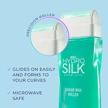 Schick Hydro Silk Sugar Wax Roller for Body + Pubic Hair Removal | Roll On Wax Kit, Soft Wax, Hair Removal Wax, Body Wax Kit, Bikini Line Hair Removal