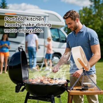 Portable Cooker Hood - Tabletop Range with Low-Noise Operation and Adjustability