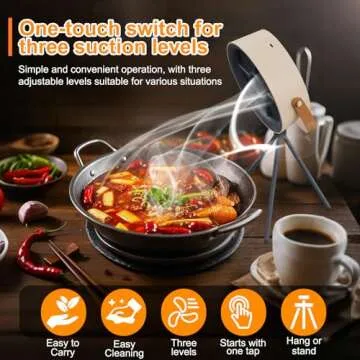 Portable Cooker Hood - Versatile 3-Speed Exhaust Fan